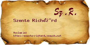 Szente Richárd névjegykártya